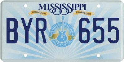 MS license plate BYR655