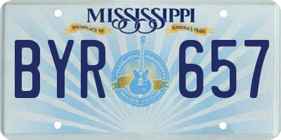 MS license plate BYR657