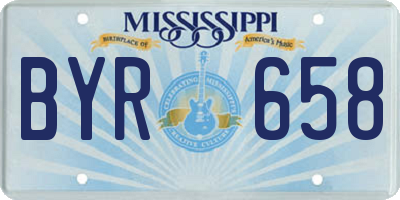 MS license plate BYR658