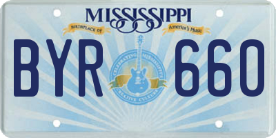MS license plate BYR660