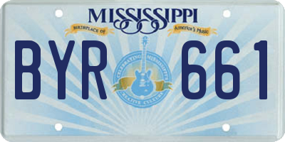 MS license plate BYR661