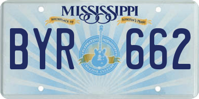 MS license plate BYR662