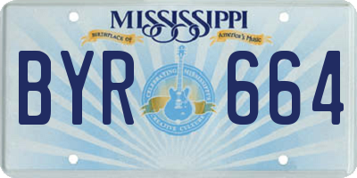 MS license plate BYR664