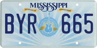 MS license plate BYR665