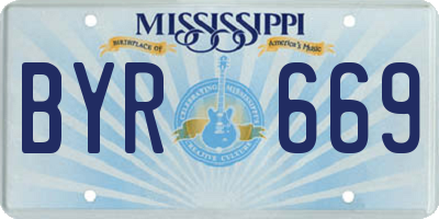 MS license plate BYR669