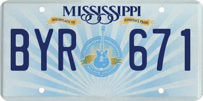 MS license plate BYR671