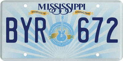 MS license plate BYR672