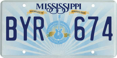 MS license plate BYR674