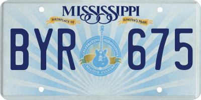MS license plate BYR675