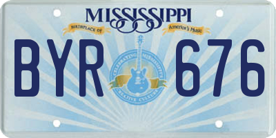 MS license plate BYR676