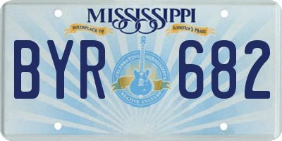 MS license plate BYR682