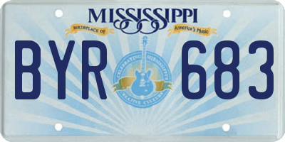 MS license plate BYR683