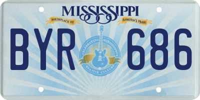 MS license plate BYR686