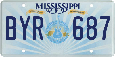 MS license plate BYR687