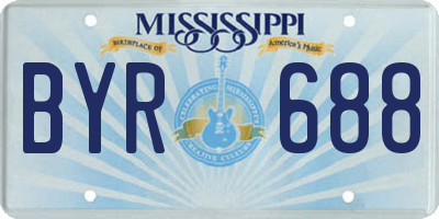 MS license plate BYR688