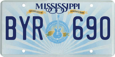 MS license plate BYR690