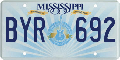 MS license plate BYR692
