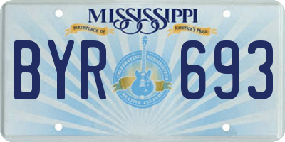 MS license plate BYR693