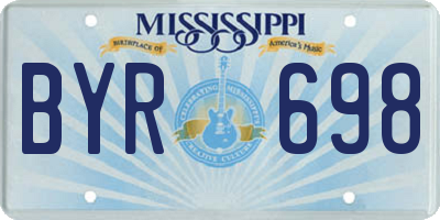 MS license plate BYR698