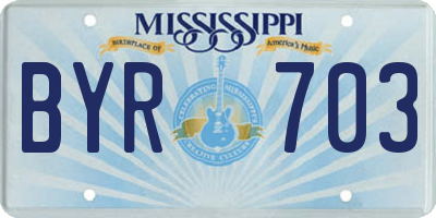 MS license plate BYR703