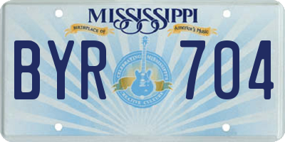 MS license plate BYR704