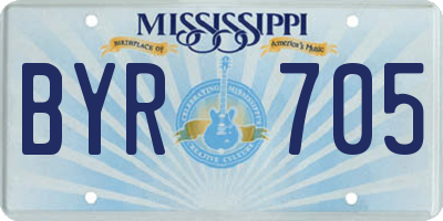 MS license plate BYR705
