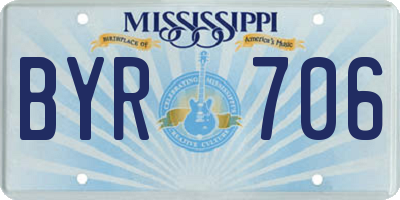 MS license plate BYR706