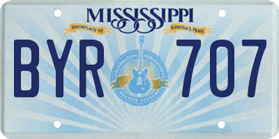 MS license plate BYR707