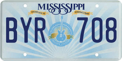 MS license plate BYR708