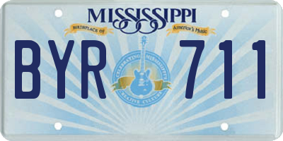 MS license plate BYR711