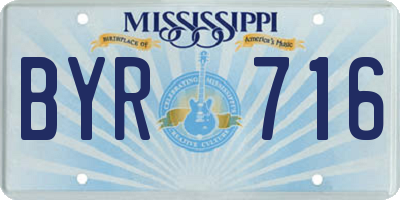 MS license plate BYR716