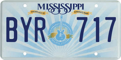 MS license plate BYR717