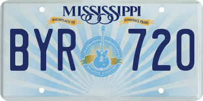 MS license plate BYR720