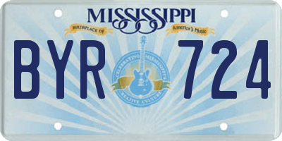 MS license plate BYR724
