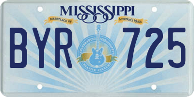 MS license plate BYR725