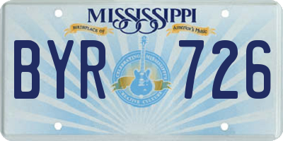 MS license plate BYR726