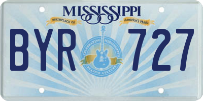 MS license plate BYR727