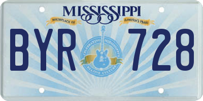 MS license plate BYR728