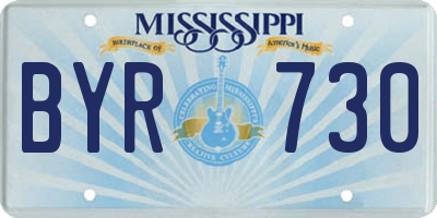 MS license plate BYR730