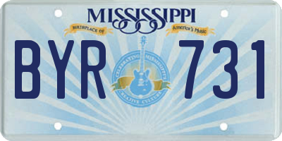 MS license plate BYR731