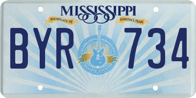 MS license plate BYR734
