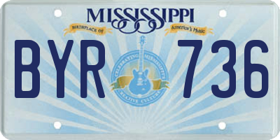 MS license plate BYR736