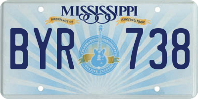 MS license plate BYR738