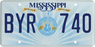 MS license plate BYR740