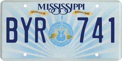MS license plate BYR741
