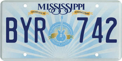 MS license plate BYR742