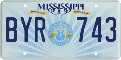 MS license plate BYR743