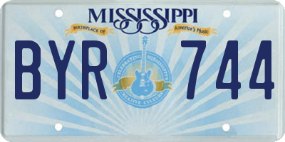 MS license plate BYR744