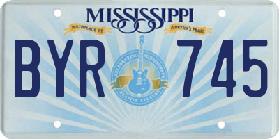 MS license plate BYR745