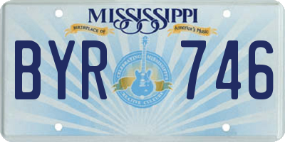 MS license plate BYR746